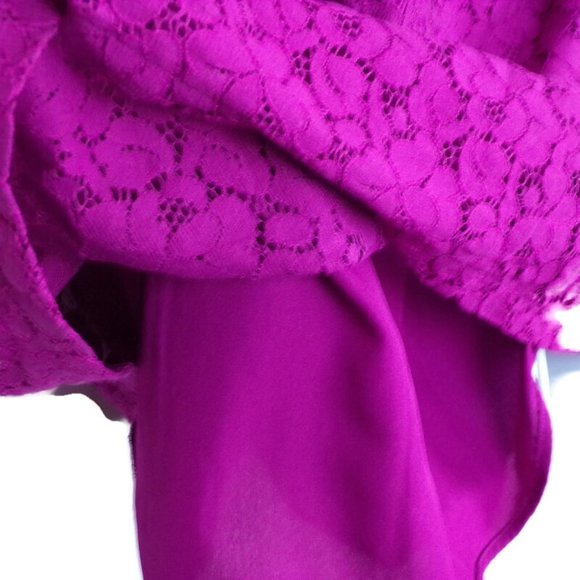 Nicole By Nicole Miller Lace Sleeveless Top Posh Pink Black Large  0890 - Picture 7 of 7